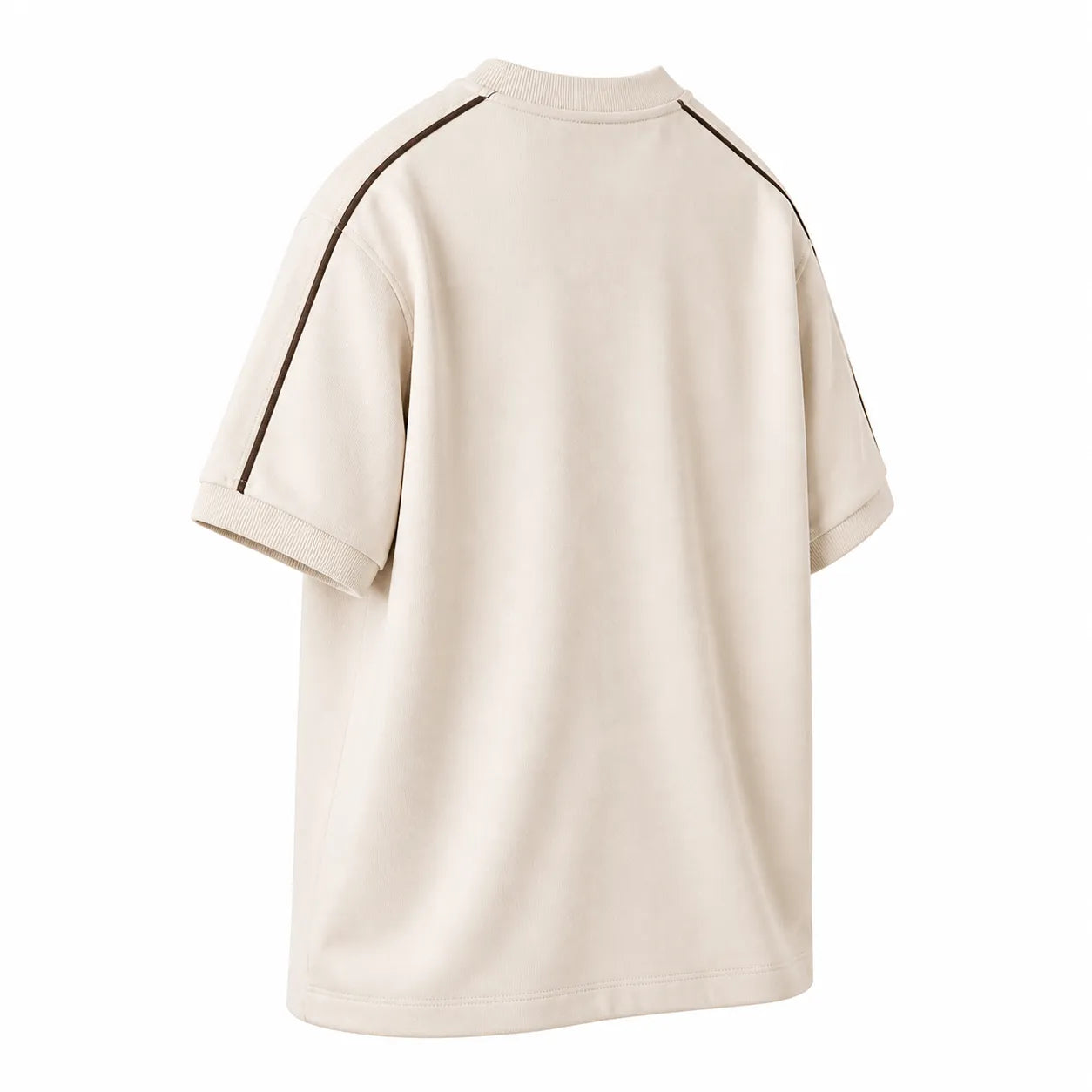 Twice Upon A Clothesline Men's Premium Crew Neck T-Shirt Beige Regular Fit Short Sleeve Medium (M)