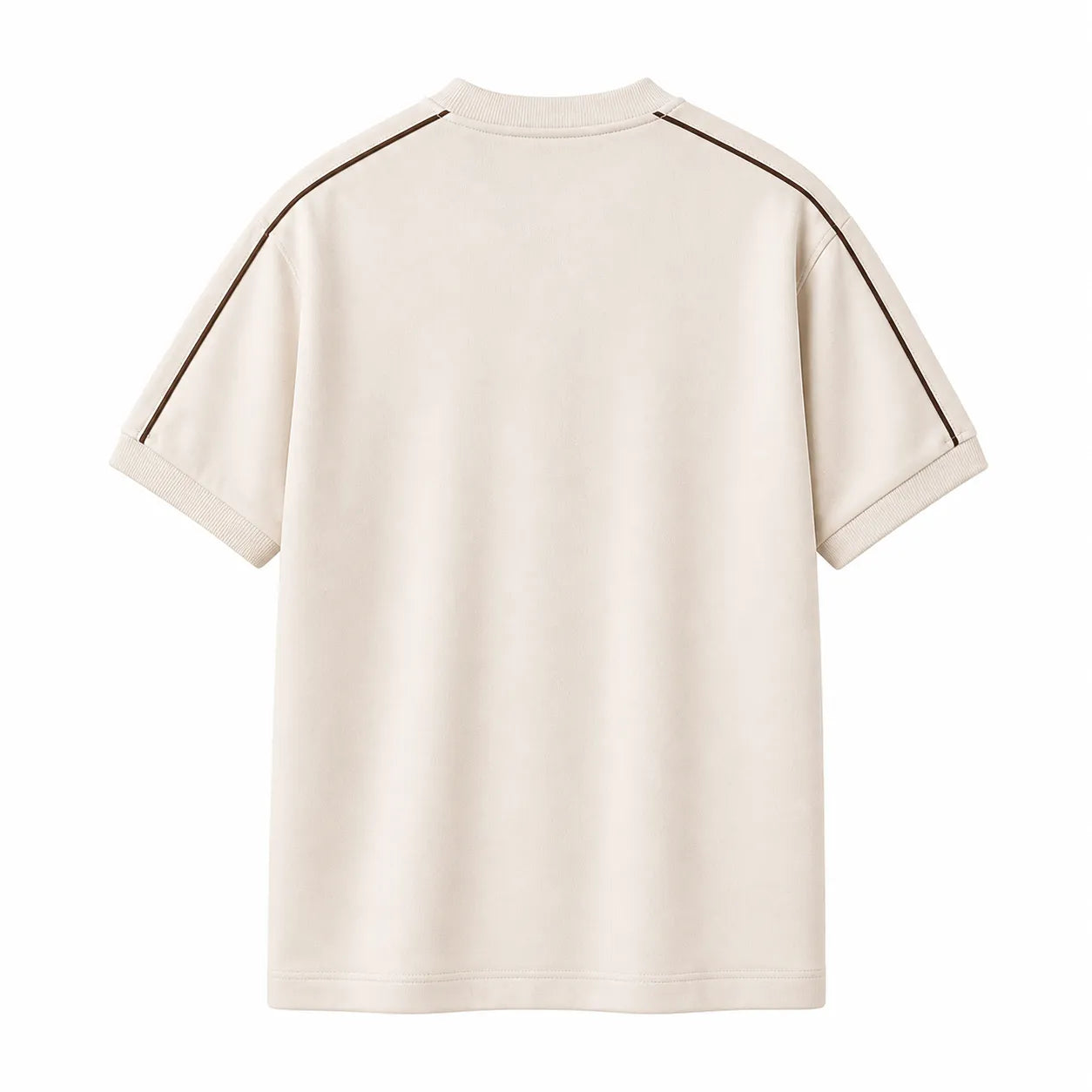 Twice Upon A Clothesline Men's Premium Crew Neck T-Shirt Beige Regular Fit Short Sleeve Medium (M)